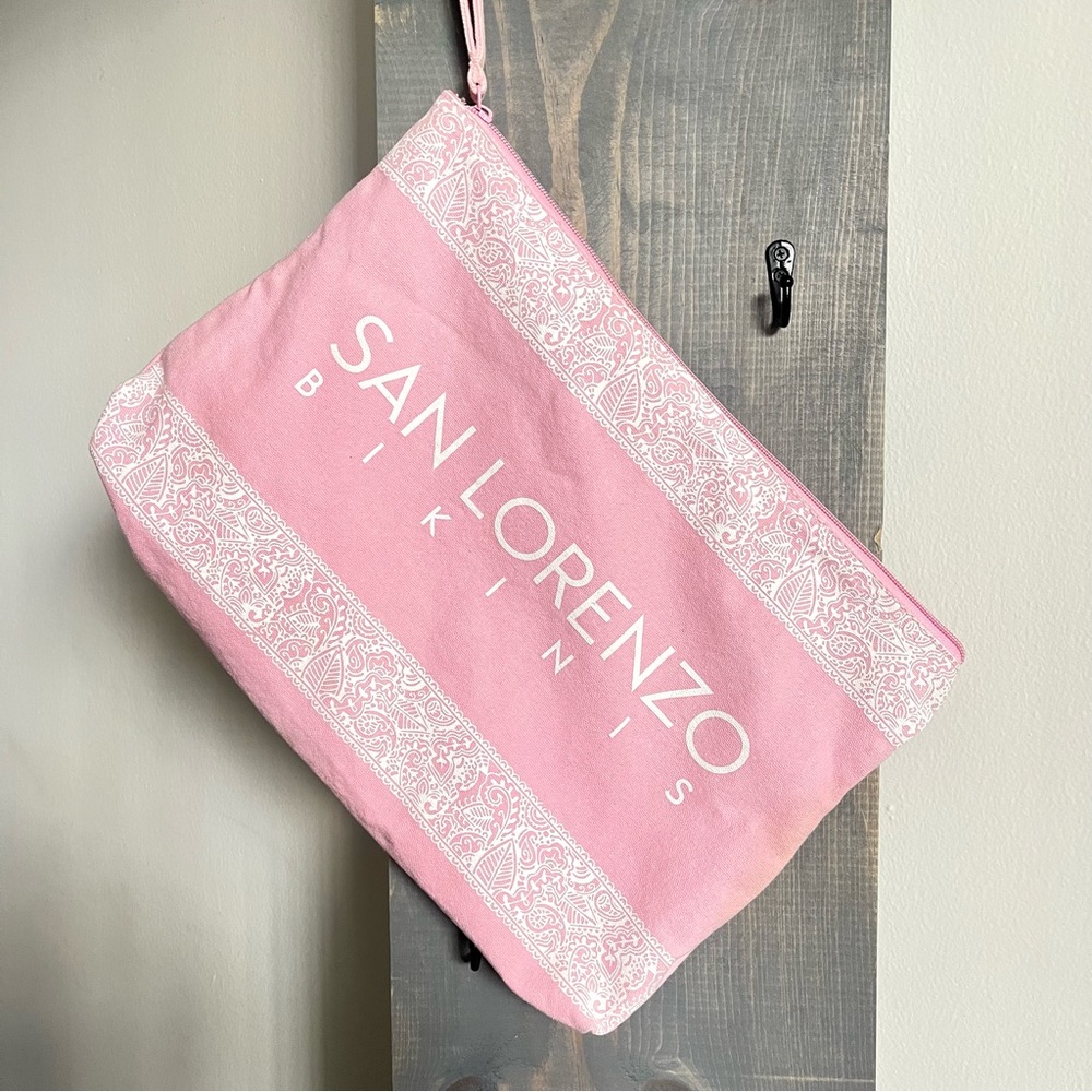 San Lorenzo Bikinis Pink Canvas Pouch 🎀👙💕